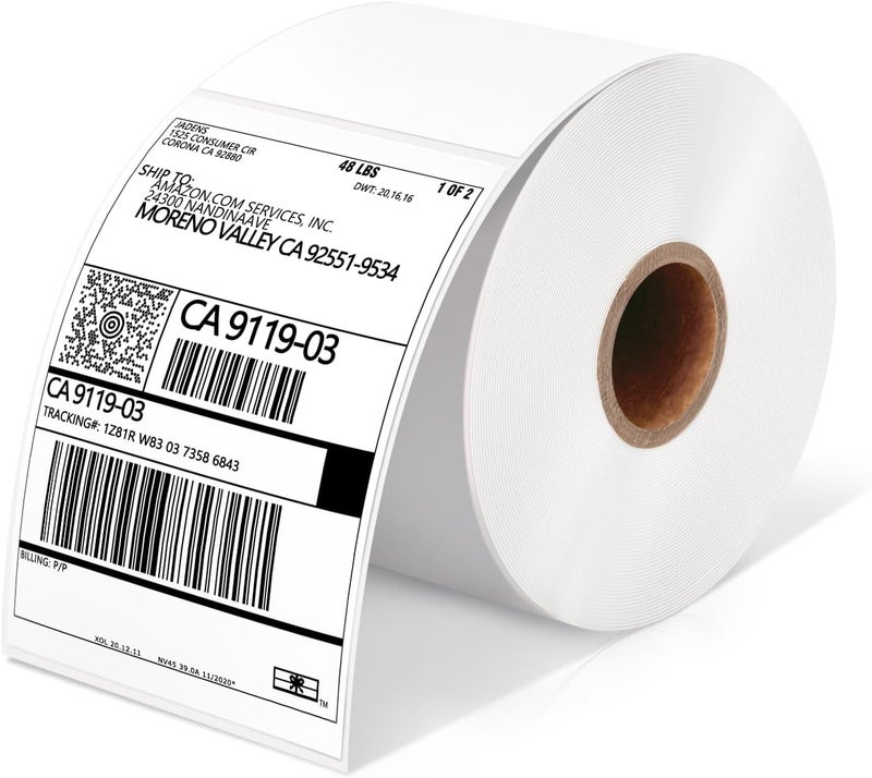 Gloryang Thermal Shipping Labels - 350 Sheets per Roll, 4x6 Inch, Compatible with Zebra, Brother, Rollo, JADENS, Nelko, Phemome, Polono Printers, Self-Adhesive, Premium Quality for Shipping & Packaging - Image 1
